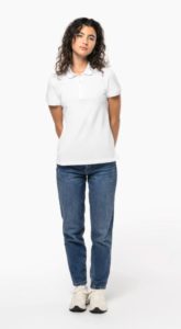 Polo piqué manches courtes femme