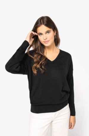 Pull écoresponsable col V en lyocell femme – Image 2
