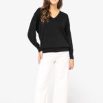 Pull écoresponsable col V en lyocell femme